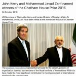کری و ظریف برنده جایزه چتم‌هاوس شدند/واکنش ایران